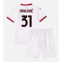 Maglie da calcio AC Milan Strahinja Pavlovic #31 Seconda Maglia Bambino 2024-25 Manica Corta (+ Pantaloni corti)